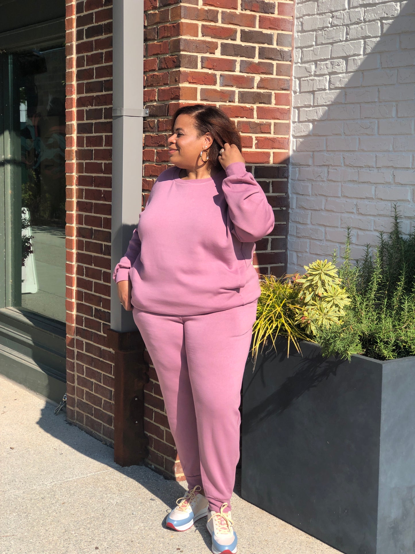 Lavender Long Sleeve Sweatsuit Curvy