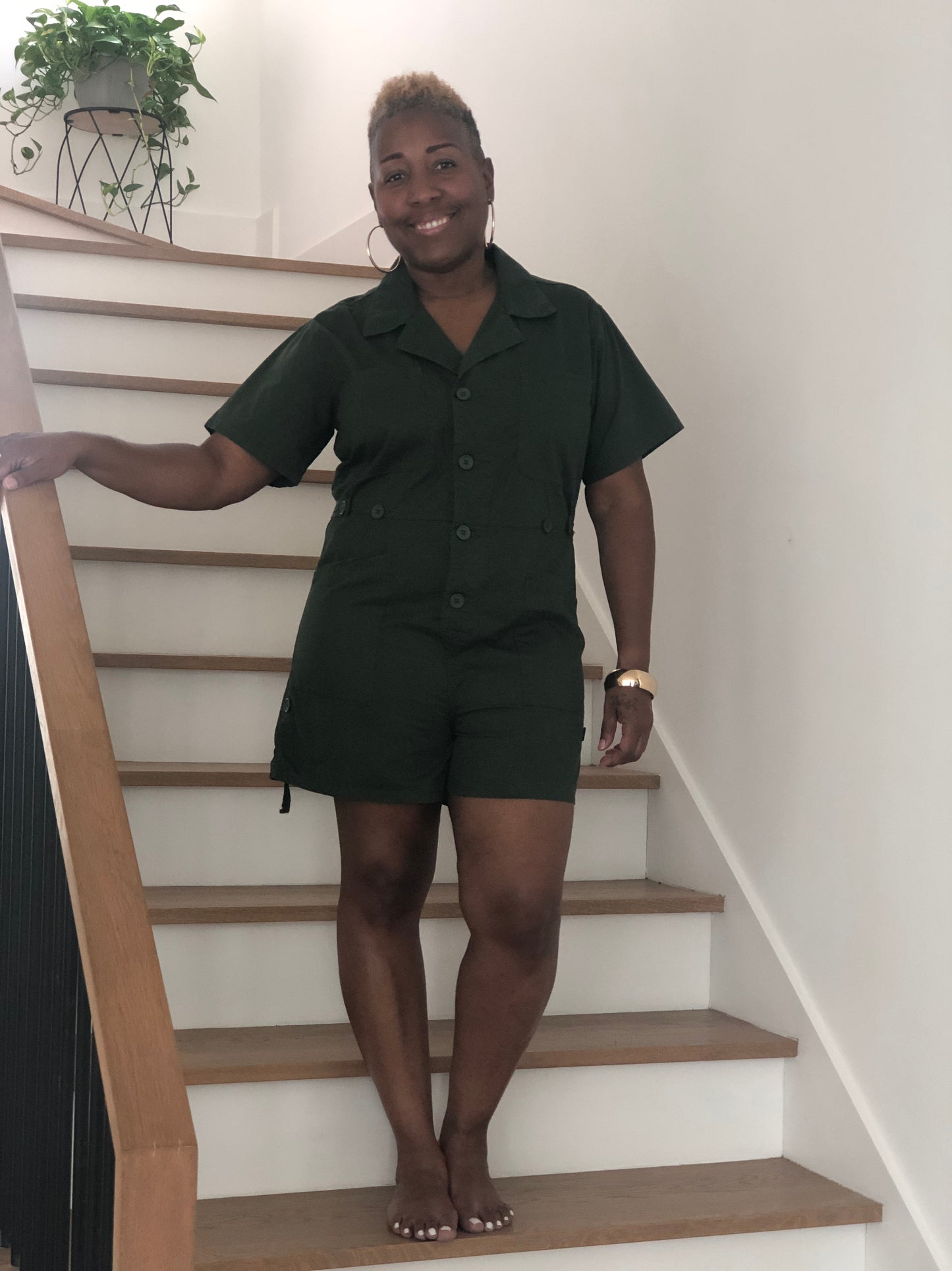 Army Green Short Romper