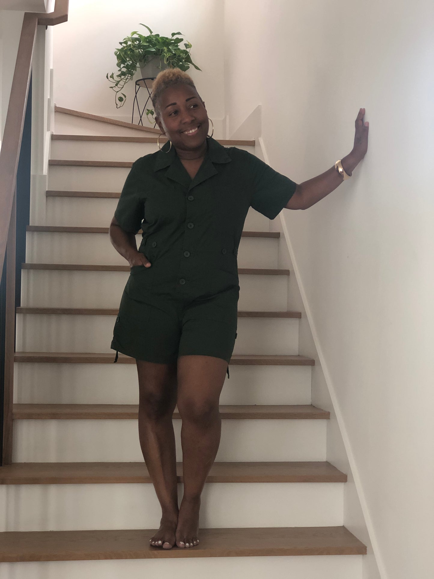 Army Green Short Romper