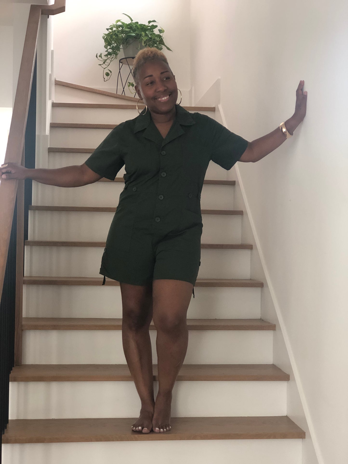 Army Green Short Romper