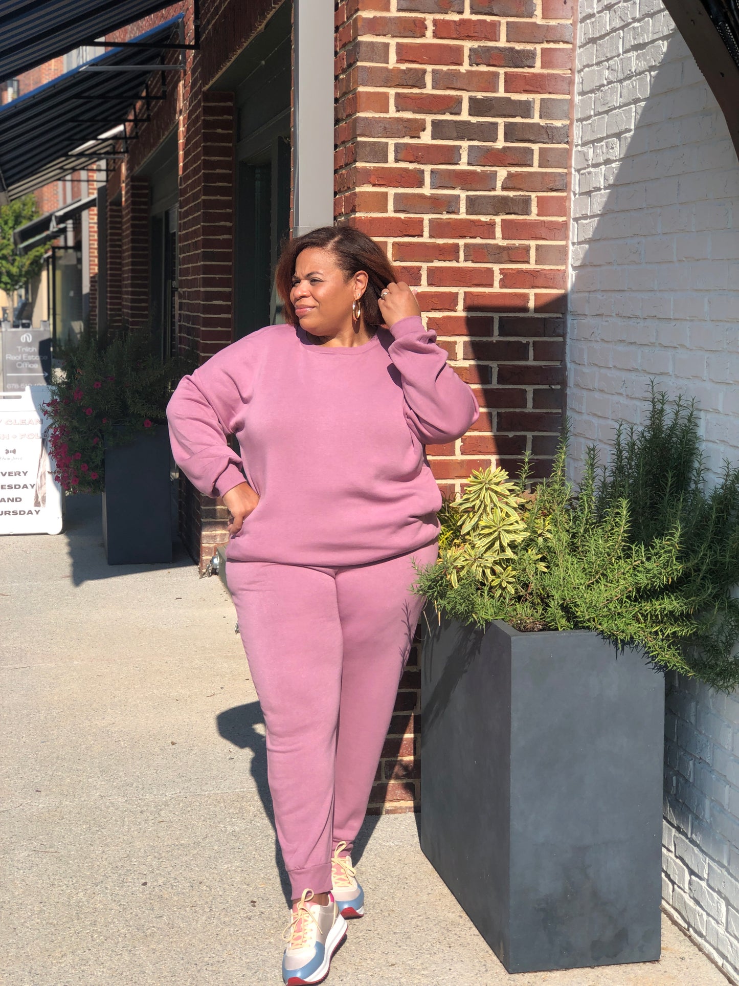 Lavender Long Sleeve Sweatsuit Curvy