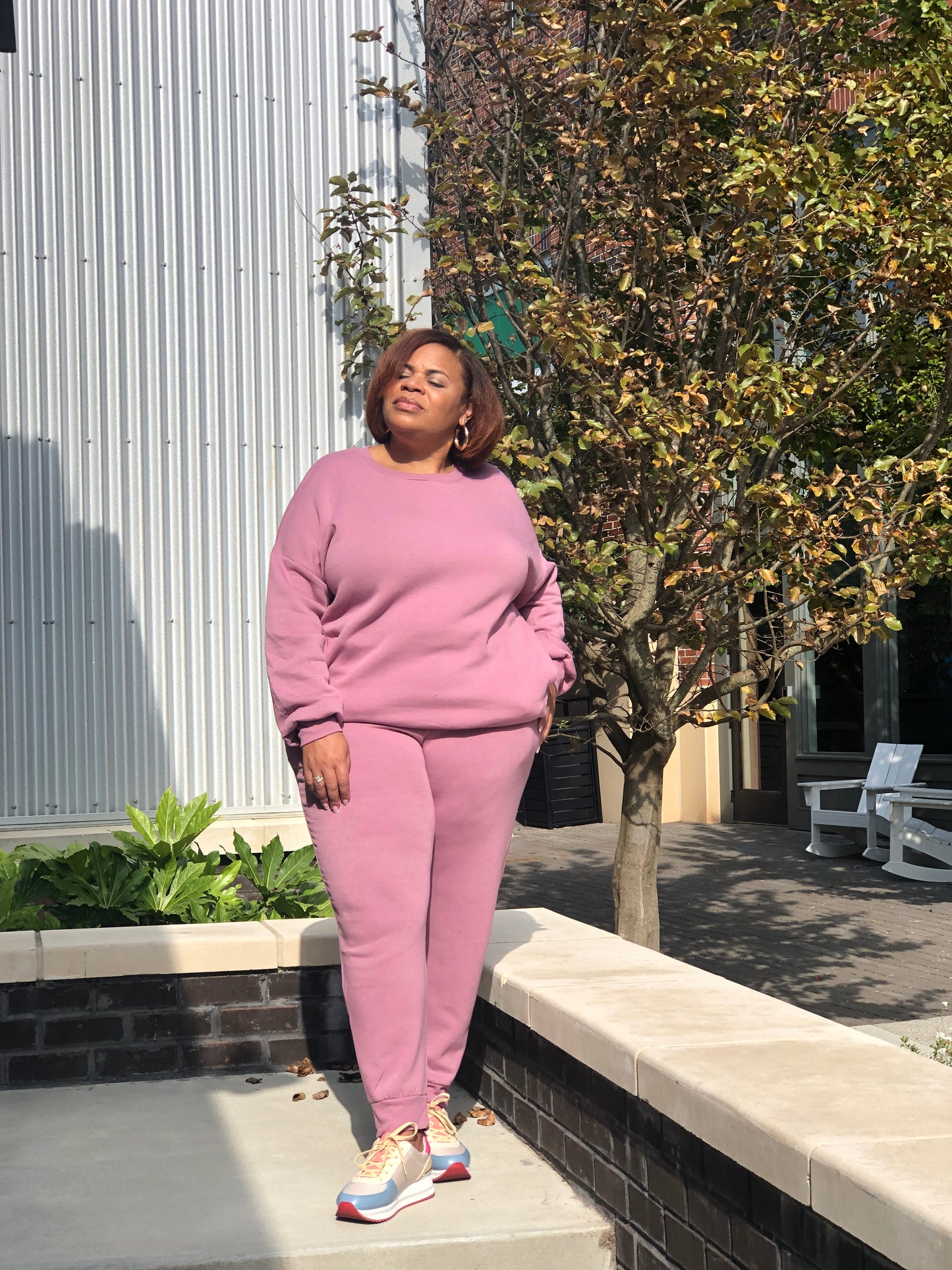 Lavender Long Sleeve Sweatsuit Curvy