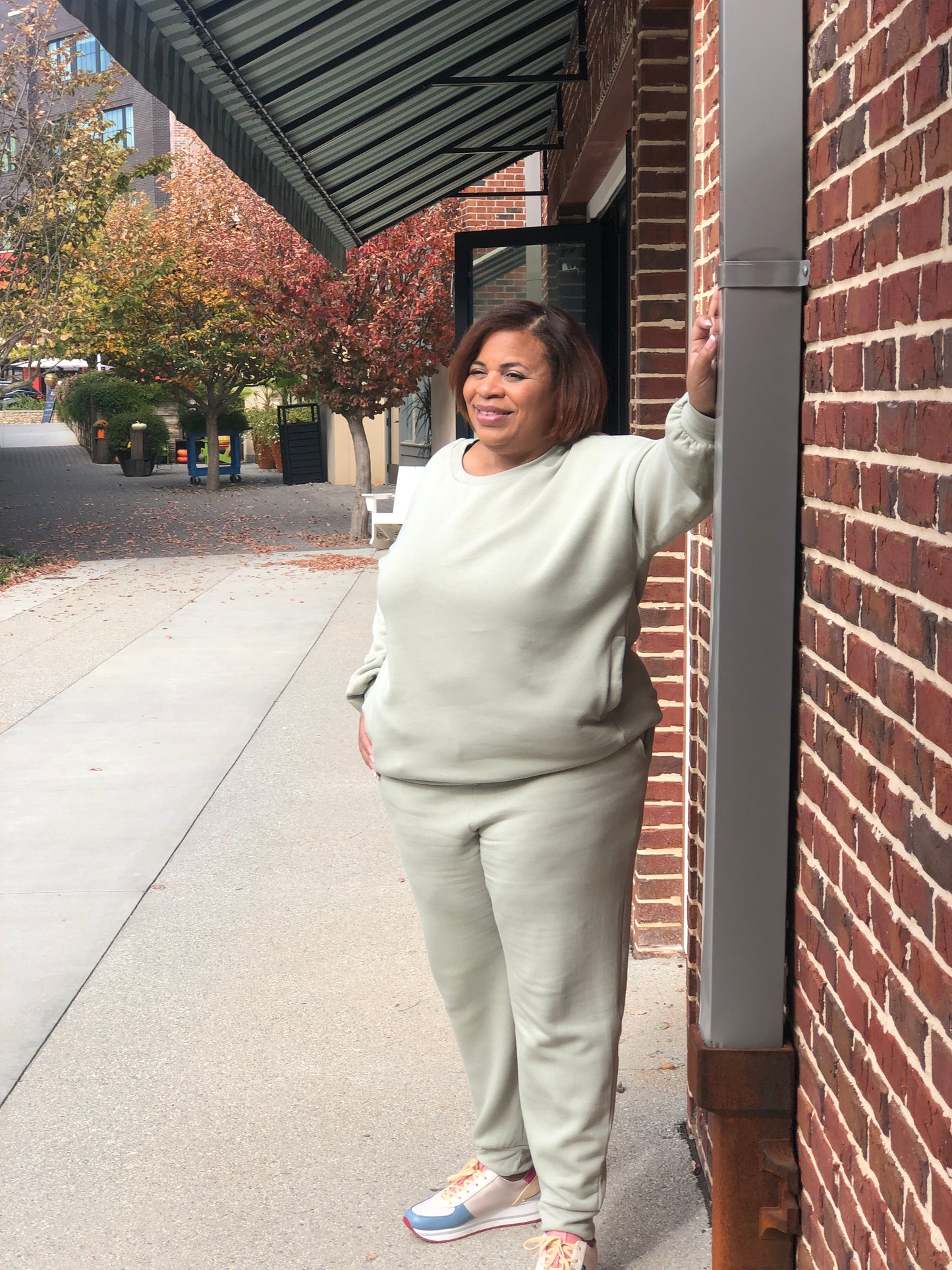 Olive Long Sleeve Sweatsuit Curvy